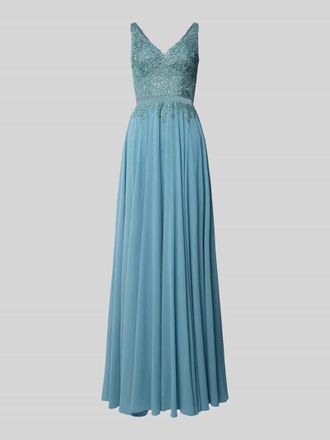 Mascara Abendkleid mit Ziersteinbesatz in Gruen, Gr&ouml;&szlig;e 38