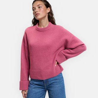 La Redoute Collections Wollen trui, ronde hals, grof tricot