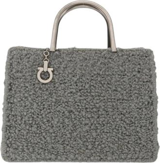 Ferragamo Pre-owned Wollen Handtas - Dames - Vintage Handtas - Grijs - ONE Size - Wol - Vintage