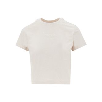 Maison Kitsun&eacute; Poetic Script print cropped T-shirt Woman M