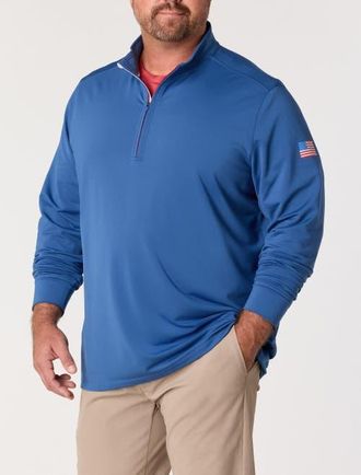 Vineyard Vines Big & Tall Performance Club 1/4-Zip Pullover in Americana Moonshine at Nordstrom, Size Xxx-Large