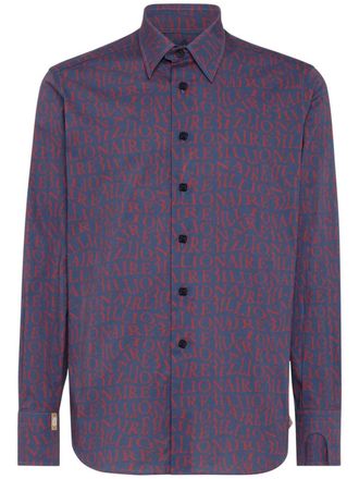 Billionaire Boys Club logo-print stretch-cotton shirt - Blue