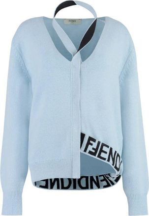 Fendi Blue Cashmere Womens Cardigan