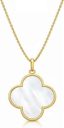 Gabi Rielle Large Clover Pendant Necklace in Gold/pearl at Nordstrom Rack