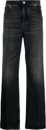 Ferragamo logo-engraved-buttons cotton jeans - men - Cotton/Cotton/Polyester - 48 - Black