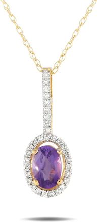 Luxury Bazaar Collana in oro 14 carati con diamanti e ametista