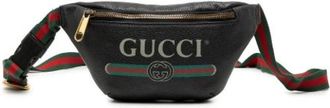 Gucci Pre-owned Logo Belt Bag - unisex - Vintage Heuptassen - Zwart - ONE Size - Leer - Vintage