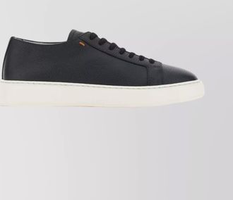 Santoni contrast sole leather low-top sneakers