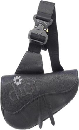 Dior Pre-owned BY ERL Saddle Bag - Dames - Vintage Schoudertas - Zwart - ONE Size - Leer - Vintage