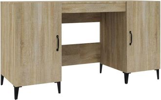 vidaXL Escritorio Madera Contrachapada Color Roble Sonoma 140x50x75 Cm Vidaxl