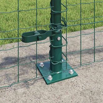 Berkfield Home Green Fence Posts Set of 26 Green Powder-Coated Steel 3.2 x 3.2 x