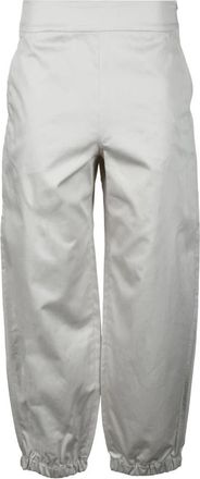 Max Mara Katoenen Vrijetijdsbroek - Dames - Wijde Broeken - Beige - XS - Katoen - Broeken