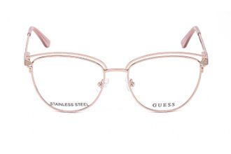 Guess GU2685 Cat-Eye Metal Frame Eyeglasses - Rose Gold