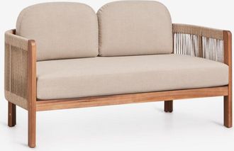 Sklum Sof&aacute; De Jard&iacute;n De 2 Plazas En Madera De Acacia Y Cuerda Trenzada Serel Sklum