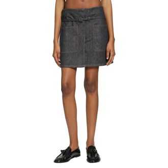 Courr&egrave;ges Two Pockets Denim Skirt