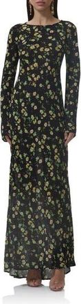 AFRM Jetta Floral Long Sleeve Maxi Dress in Citrus Daisy at Nordstrom Rack, Size X-Small