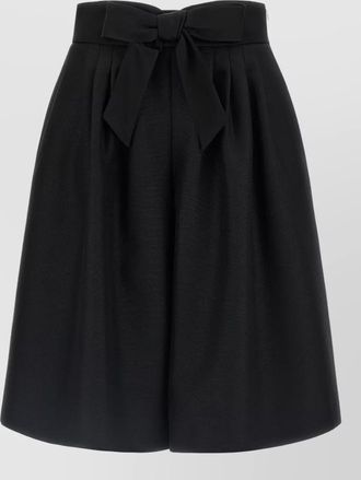 Valentino Garavani bow detail pleated tailored bermuda shorts