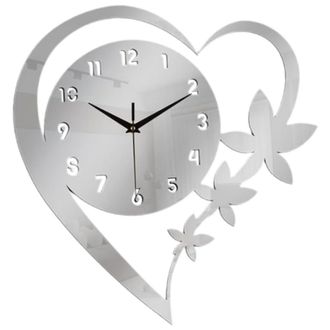 OEM Reloj De Pared - 28 X 30 Cm - Silencioso - Acabado Plateado - Para Cocina Y Sal&oacute;n - 1 Unidad