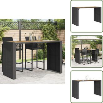 vidaXL The Living Store Tavolo Bar da Giardino Piano in Acacia 185x80x110 cm Polyrattan - Tavolo da bar