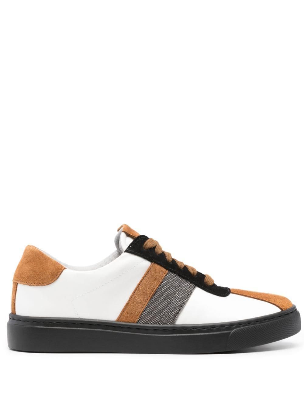 スニーカー Fabiana Filippi White Leather Sneakers With Classic Lace-Up Fabiana Filippi White Leather Sneakers With Classic Lace-up