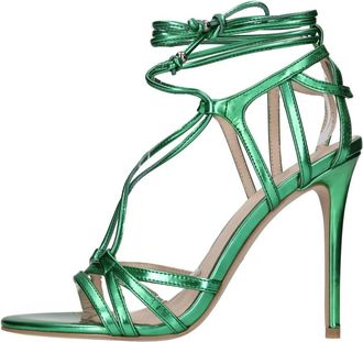 Pinko Calila 03 - Dames - Sandalen met hakken - Groen - 38 EU - Leer - Schoenen