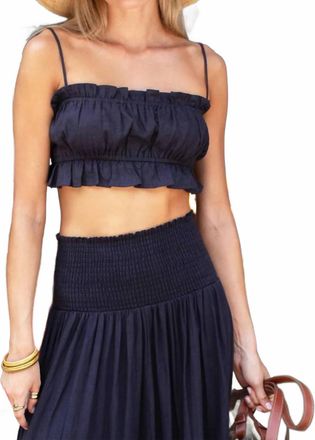Emerson Fry Vacation Top In Midnight Linen