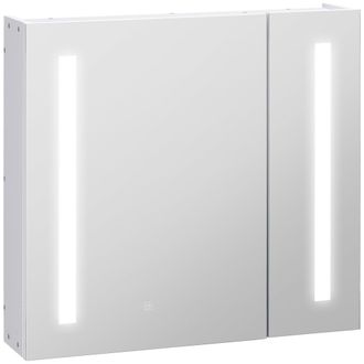 Kleankin LED Illuminated Mirror Cabinet with Lights - Touch Switch - for Bathroom | TJ Hughes