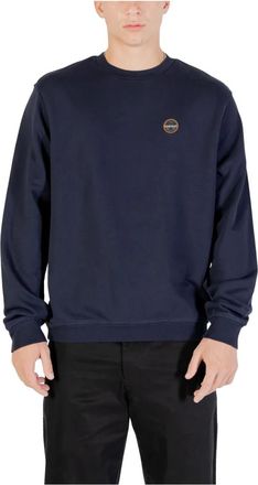Napapijri Hoodies & sweatvesten, Heren, Blauw, 2Xl, Katoen, Logo Badge Crew Neck Sweatshirt
