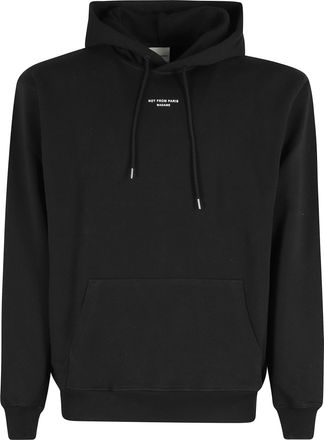 Dr&ocirc;le de Monsieur Black Le Hoodie Slogan Printed-Logo Cotton Hoodie