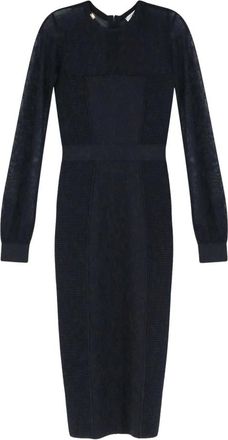 Elisabetta Franchi Gebreide jurk met 3D-effecten - Dames - Jurken - Zwart - Maat: M Viscose