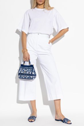 Dolce & Gabbana Creased Trousers, Womens, White