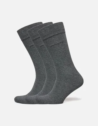 GANT Mens 3-Pack Soft Cotton Socks, Charcoal Melange - Grey - Size: 7/7.5/8/8.5/9/9.5/10