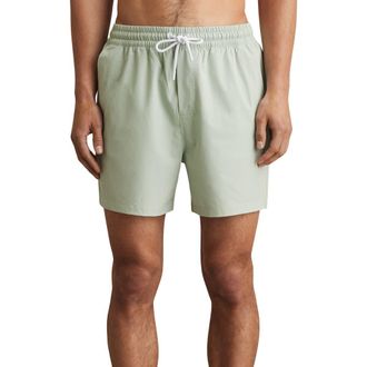 Reiss Cliff Water Resistant Swim Trunks in Mint Green at Nordstrom, Size X-Large