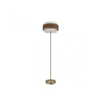 Fabrilamp Fabrilamp Pie De Salon Myrian Color Cuero/madera Oscura