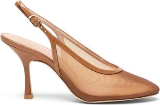 Stuart Weitzman Schoenen, Dames, Bruin, 37 1/2 EU, Leer, Bareitall Slingback 85