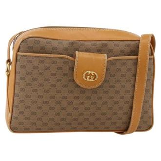 Gucci Vintage, unisex, Bruin, ONE Size, Leer, Pre-owned Vintage Schoudertas