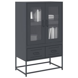Berkfield Home Highboard Anthracite 68x39x111.5 cm Steel in Black