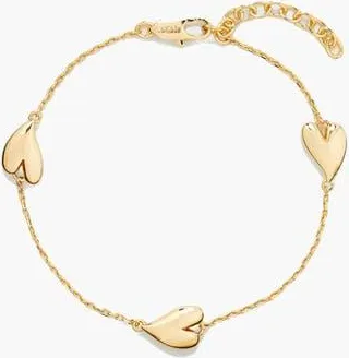 Yoj Love Heart Mini Chain Bracelet in Gold at Nordstrom