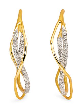 Alexis Bittar Gold-Plated Pav&eacute; Crystal Intertwined Hoop Earrings