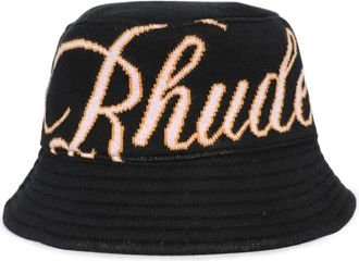 Rhude script bucket hat - men - Cashmere/Cotton - One Size - Black