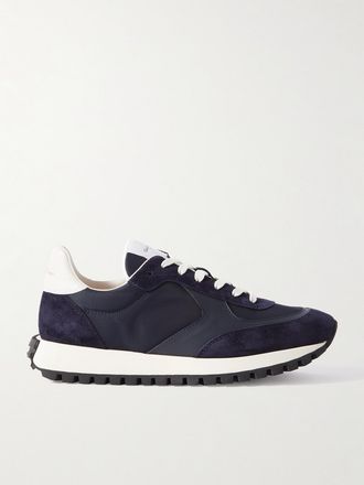 Gianvito Rossi Sneakers In Camoscio, Pelle E Shell Gravel - Blu