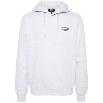 A.P.C. A. p.c. Logo-embroidered Organic Cotton Hoodie