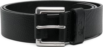 Polo Ralph Lauren pebbled-texture leather belt - men - Calf Leather - 40 - Black