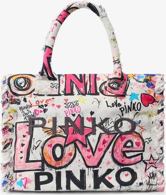 Pinko Bolso shopper de algod&oacute;n con logotipo de Pinko