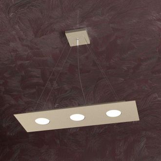 Top-Light Top-light - Lampadario Moderno Rettangolare Area Metallo Sabbia 3 Luci Gx53