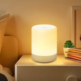 No Brand L&aacute;mpara De Noche Led Regulable Con Luz C&aacute;lida Y Rgb - L&aacute;mpara De Mesita De Noche T&aacute;ctil Recargable Por Usb Para Ni&ntilde;os Y Adultos