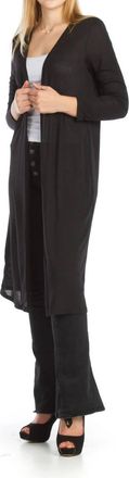 Papillon Long Knit Cardigan In Black