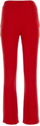 Valentino Garavani Womens Red Cady Pant Rosso Exterior: Silk Pantaloni Trousers