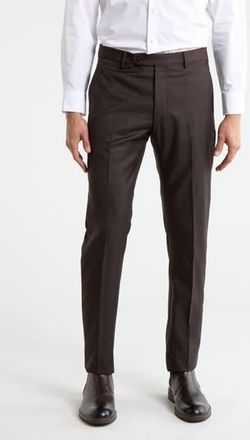 Zanella Noah Classic Serge Wool Straight Leg Pants in Espresso at Nordstrom Rack, Size 30