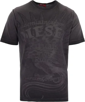 Diesel Tops, Heren, Paars, S, Katoen, T-Ele T-Shirt